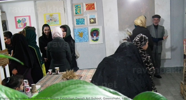 افتتاحیه نمایشگاه گروهی هنرجویان آموزشگاه های قائمشهر در آموزشگاه آزاد هنری دانه