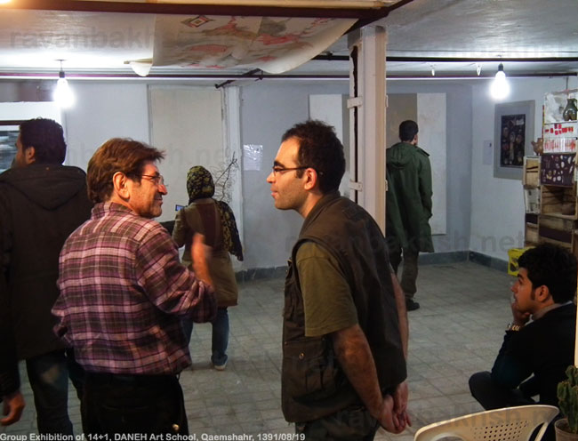 گوشه ای از نمایشگاه 1+14 در آموزشگاه آزاد هنری دانه، قائمشهر